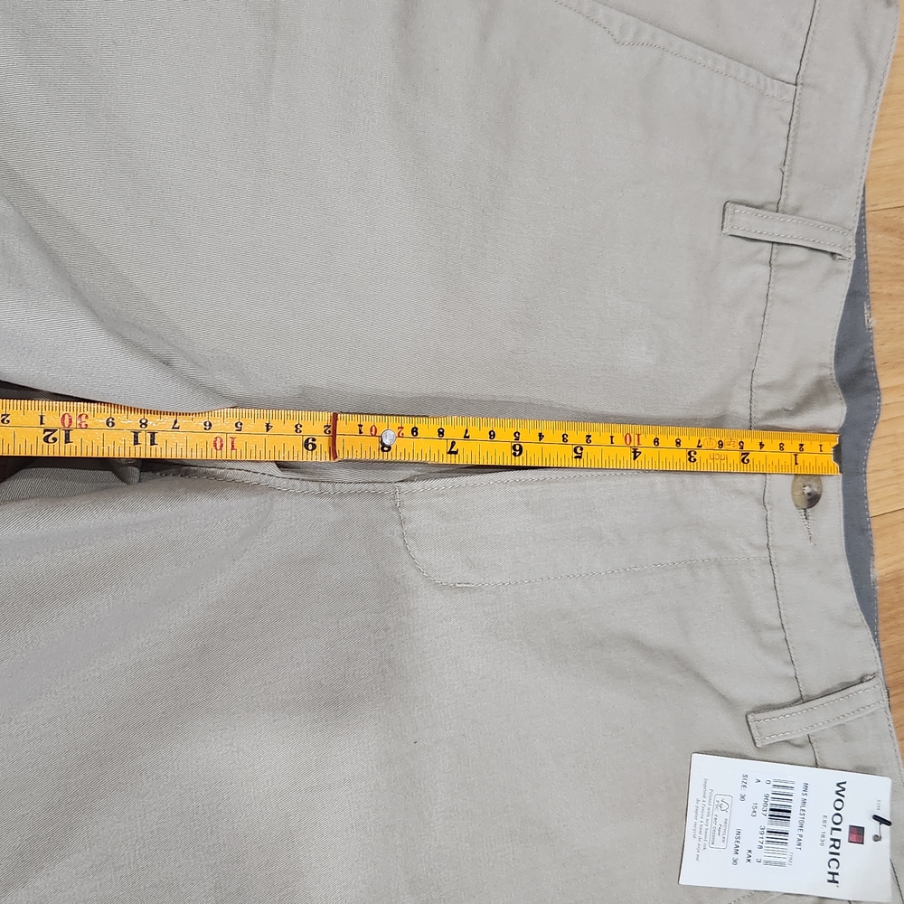 New Woolrich Mens Milestone Casual Pants Khaki 30 X 30 NWT Beige - Picture 10 of 15
